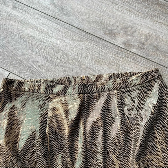 Vintage Jesse Ryan Shimmer Snakeskin Pattern Midi A Line Skirt - Picture 3 of 11
